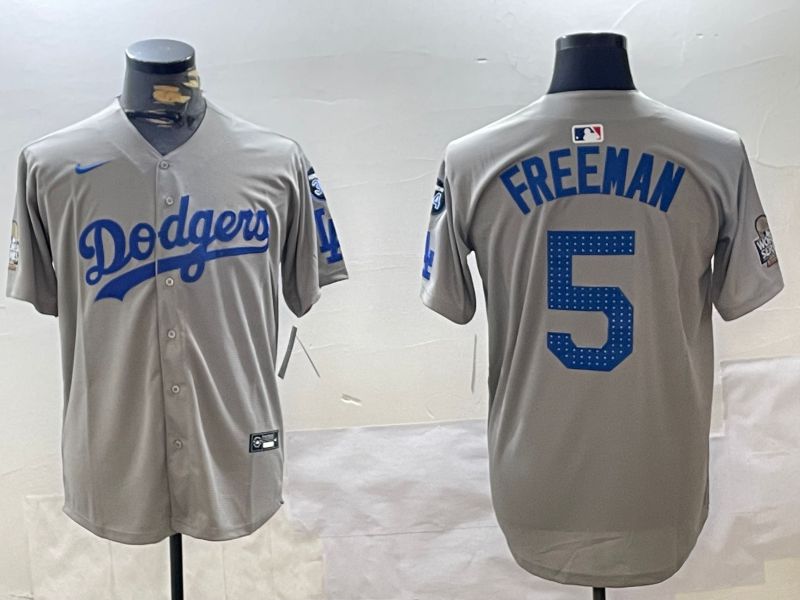 Men Los Angeles Dodgers #5 Freeman Grey Game 2024 Nike MLB Jersey style 11206->los angeles dodgers->MLB Jersey